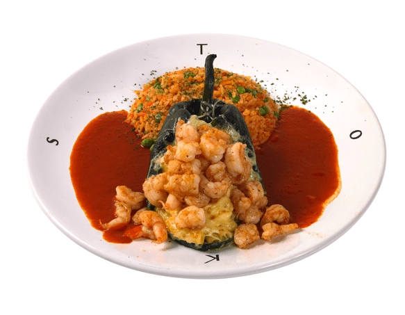 chile relleno de camarones