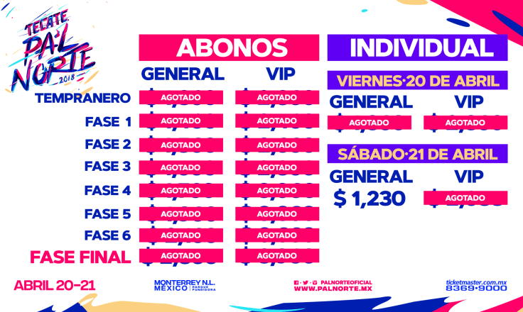 abonos festival Pa`lnorte 2018